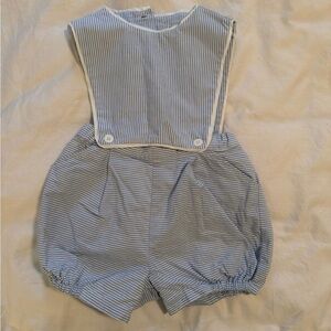 Sophie & Lucas Blue Striped Baby Romper 12 months